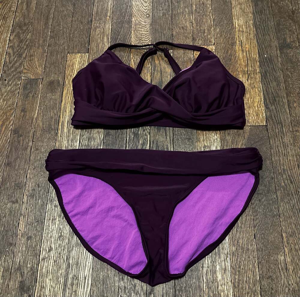 Athleta Bikini Swim Set Size 38D/36DD Top and Large Bottom